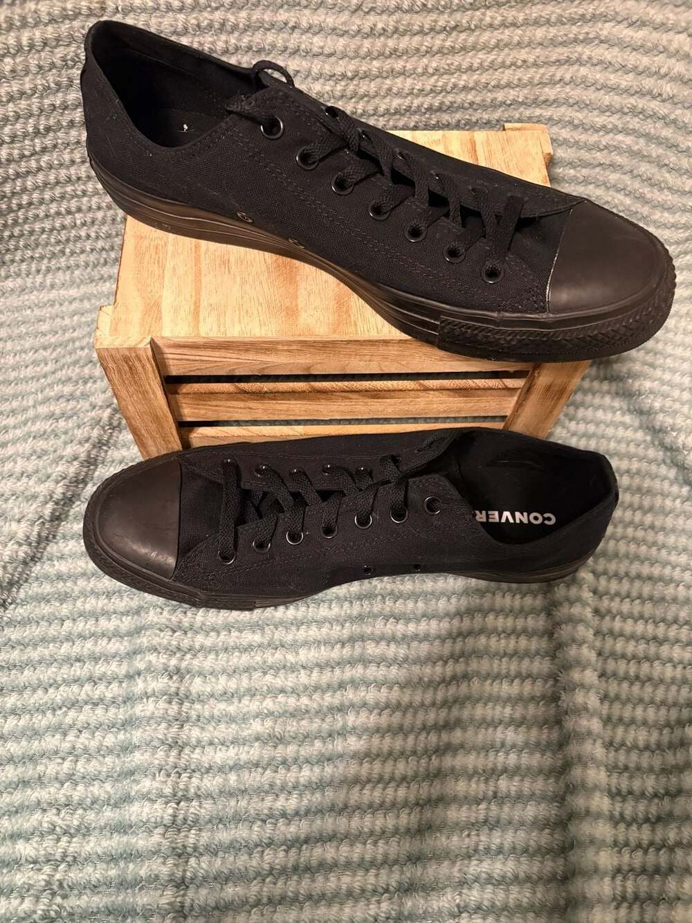 Converse Chuck Taylor All Star Monochrome Black Low Top Sneakers Size Men's 13